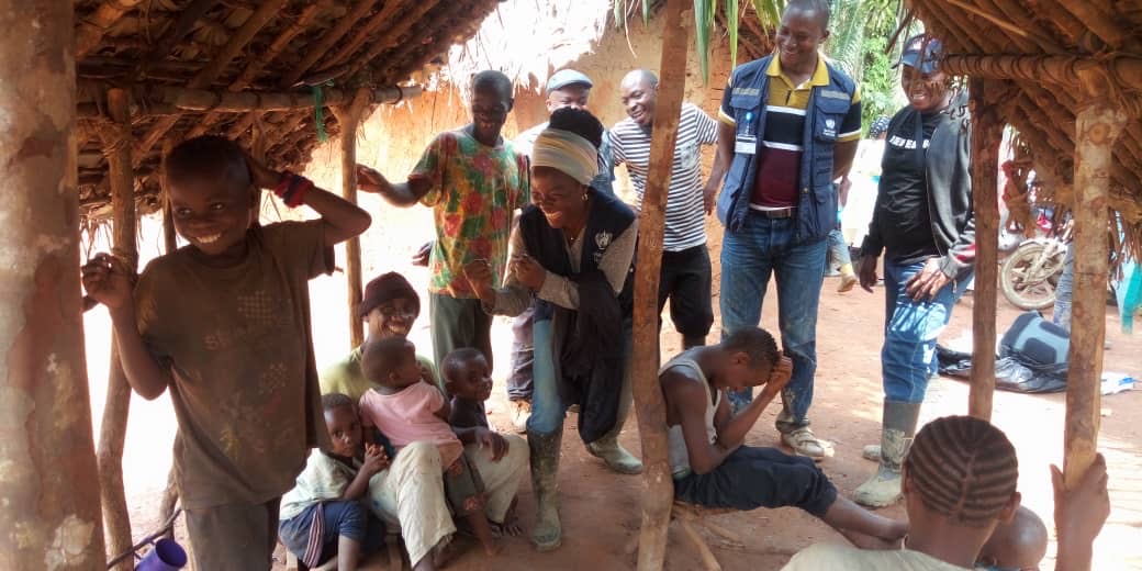 For example: Here’s  @SoceFallBirima listening to complaints from angry motorcyclists who have blocked the road in protest. Here is  @AnokoJulienne visiting communities deep in the forest, rightfully suspicious of outsiders. Ebola discoverer  @MTamfum frequently speaks at churches