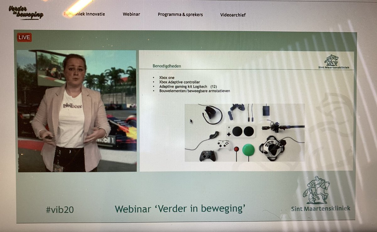 Superleuke presentatie van ergotherapeut Esmee over aangepast gamen met een dwarslaesie tijdens ons jaarlijkse verder-in-bewegen-congres, dat dit jaar geheel digitaal is. #vib202 <a href="/maartenskliniek/">Sint Maartenskliniek</a>