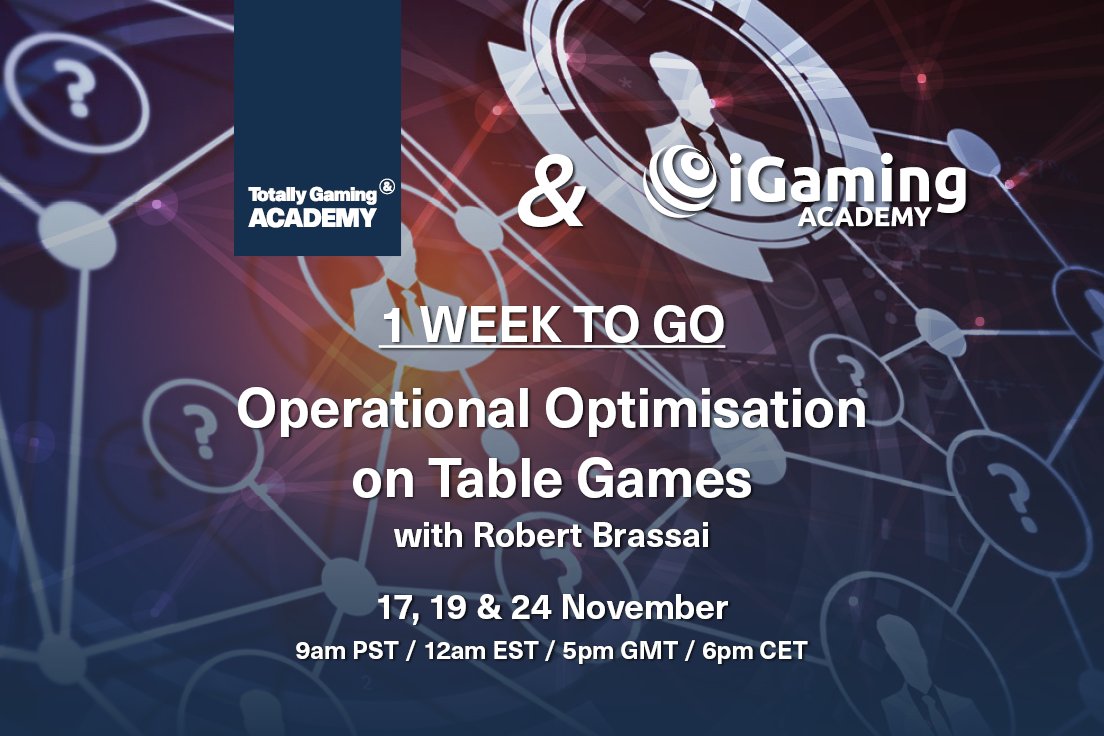 NEXT TUESDAY: this #tablegames course with Robert Brassai has been designed to help you rethink your existing space and turn it into a modern and functioning gaming floor

Book your place here: bit.ly/3p9SRhm

#casinos #gamingindustry