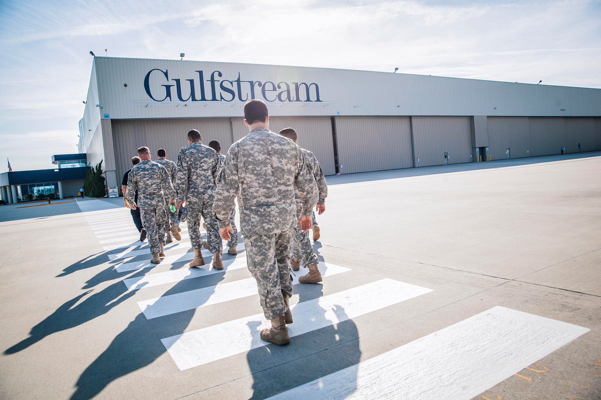 GulfstreamAero's tweet photo. While the pandemic prevented our annual #MilitaryAppreciation gathering, our respect for our veterans (and veteran workforce) remains strong. Endless thanks to all members of the military (and their families) for their selfless service. #VeteransDay https://t.co/A8MWLwZCBk