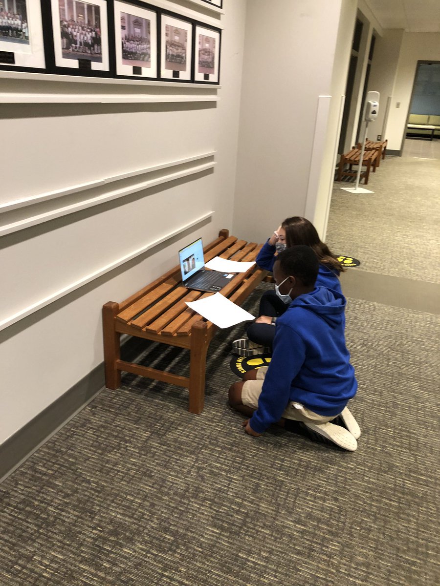 Gperkinson's tweet image. Things are different but the same this year - sixth graders find ways to connect with their Buddy classes #trinitylearns