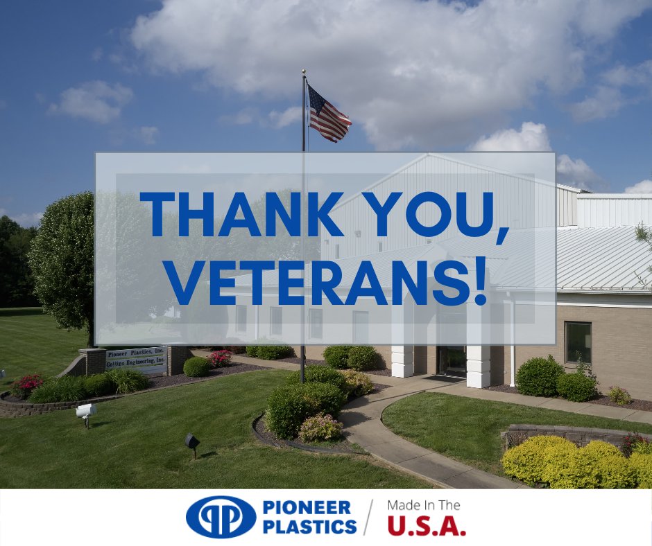 Every day, but especially on #VeteransDay, we're proud of those on the Pioneer Plastics team who have served or are currently serving our country. To those who have bravely volunteered to protect our country and our freedom, thank you!