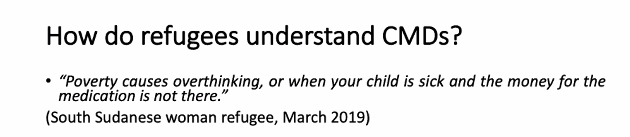 Costanza Torre: Palabek, the worst Refugee Settlement in Uganda. How can psychological services be incorporated in primary care systems to help close the treatment gap in Uganda? What are some barriers of psychoeducation in Uganda?