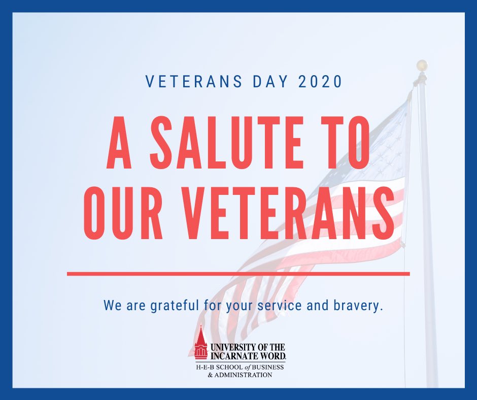 UIWbusiness's tweet photo. We would like to wish a Happy Veterans Day to our student, faculty and alumni veterans. Thank you for your service to our country. We are forever grateful. 🇺🇸

#HEBSBA #UIWpride #VeteransDay https://t.co/EgvapTJtUc