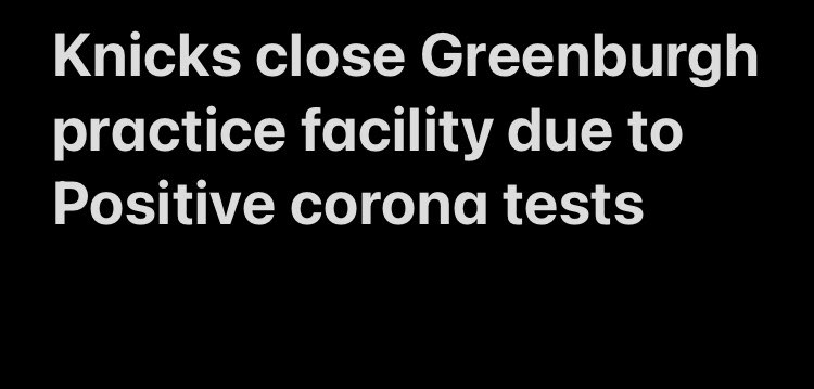 ssmithnewss's tweet photo. #knicks close Greenburgh practice facility due to positive corona tests https://t.co/AH0koKnfJr