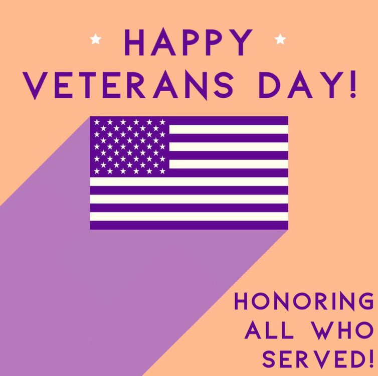 Thank you to all who have served. We honor your bravery and sacrifice today. Happy Veterans Day!