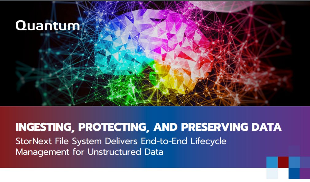 QuantumCorp's tweet photo. Manage even the largest sets of data throughout the entire lifecycle. Check out this new solution brief for the #StorNext #filesystem.
https://t.co/q1JTSePHCm https://t.co/6DXf6oq166