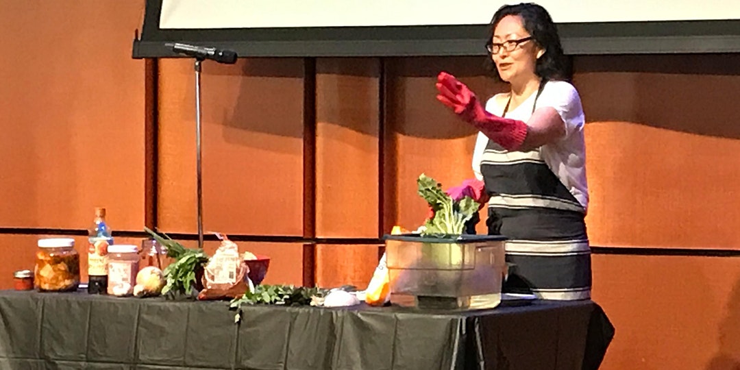 Hae Jung Cho making kimchi