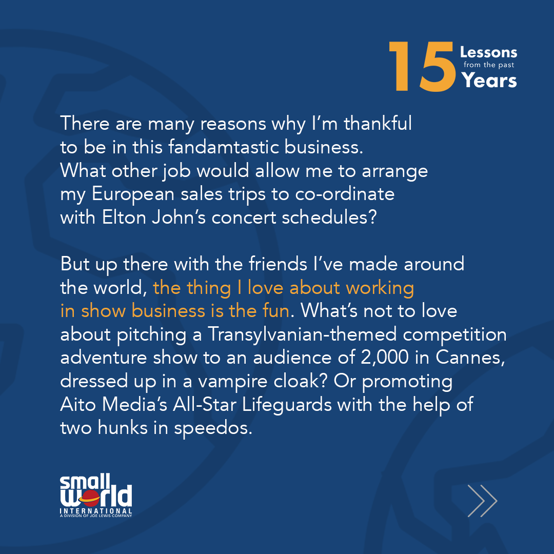 SmallWorldIntl's tweet photo. We're back with another of Tim's lessons. Here's number 9: Don’t Be Boring https://t.co/xDiCe07AbC
