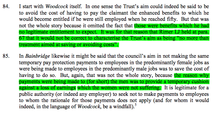 13/ That approach allows for a common sense, expansive approach to whether the costs+ test was satisfied, as shown by Underhill LJ's analysis of Woodcock and Bainbridge in that light.