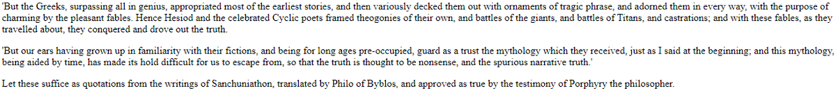 For example, the excerpts mention that Kronos/Il gave Attica to his daughter Athena. It also mentions the Samothracian Kabeiroi. And it even manages to disparage Hesiod and Greek poets(who would have lived long after). All this shows that this was not from before the Trojan War.