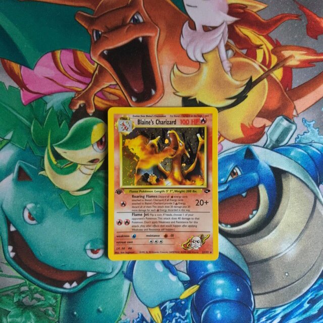 scottcinderquil's tweet photo. So you guys really the last 1st edition Charizard, so why not show off another one?! #charizard #pokemon #pokemoncard #firstedition #firelizard #blaine #gymchallenge #gymheros #wotc https://t.co/i0CB8Mw1fI
