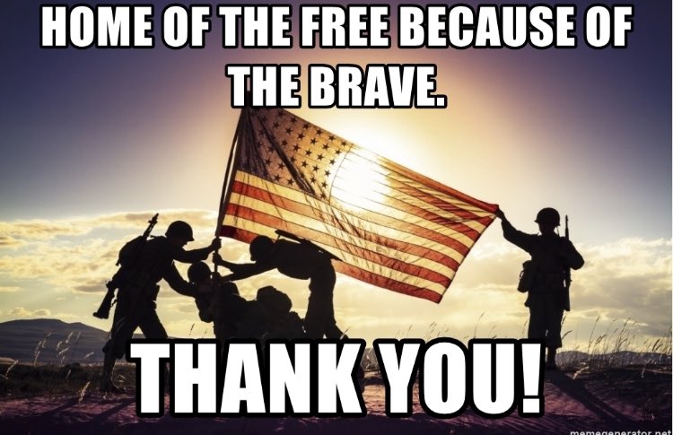 ScottiToler's tweet photo. A huge THANK YOU to ALL the honorable men and women that have proudly served and are currently serving in our great Country. Your dedicated service and sacrifices is so very much appreciated! #VeteransDay https://t.co/YqRNyt6YQQ