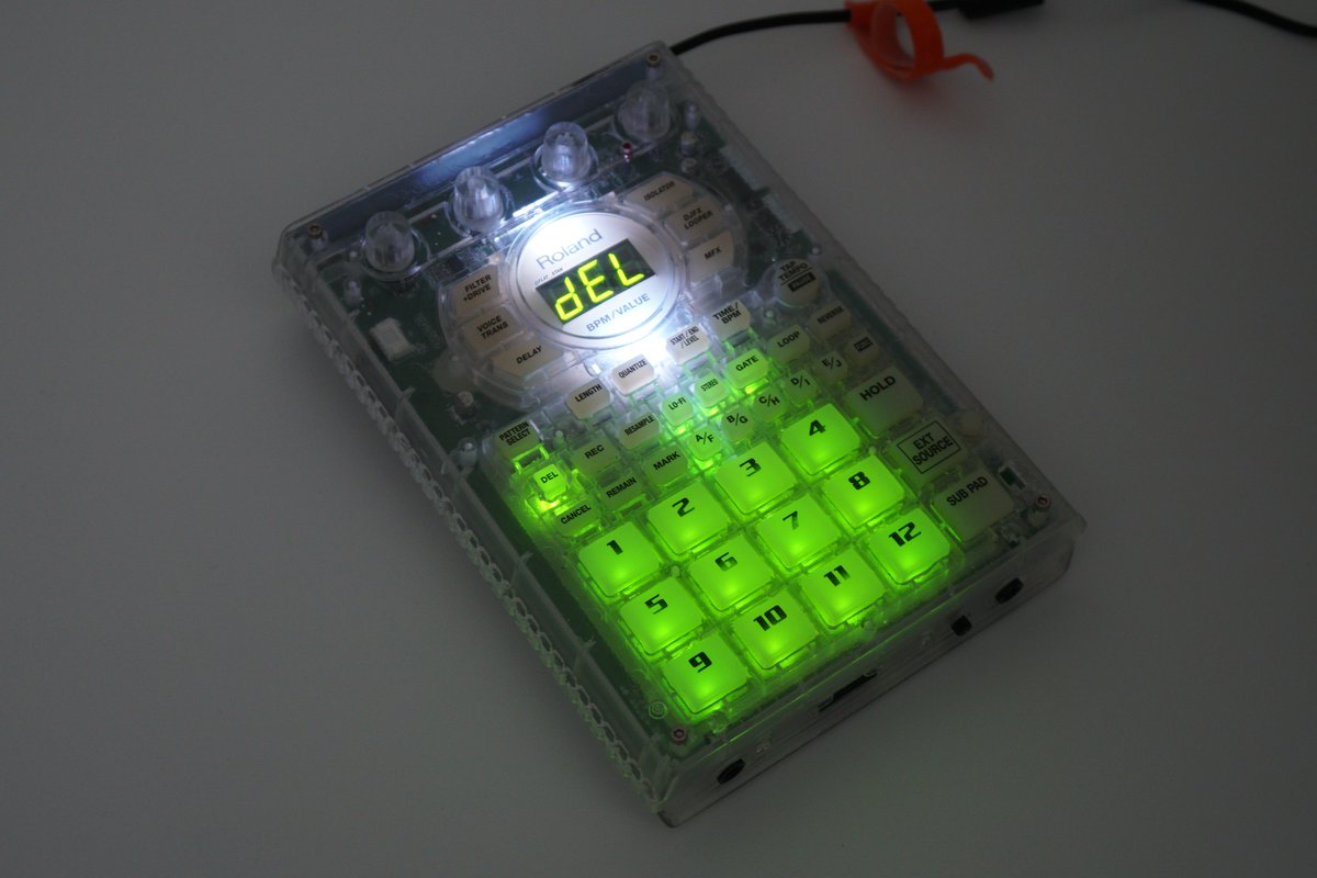 flat__stan's tweet image. The first of its kind: a clear shell custom @Roland_US SP-404. Designed and developed by FLAT STANLEY