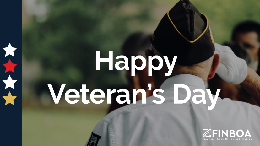 finboatweets's tweet photo. Happy Veterans Day to our soldiers, both past and present from Team FINBOA. We owe you our thanks
Find out about FINBOA here : https://t.co/NvDVTjYJ6O
#veteransday #FINBOA #thanks #ProcessAutomation #compliance https://t.co/HcxUVnAy4j