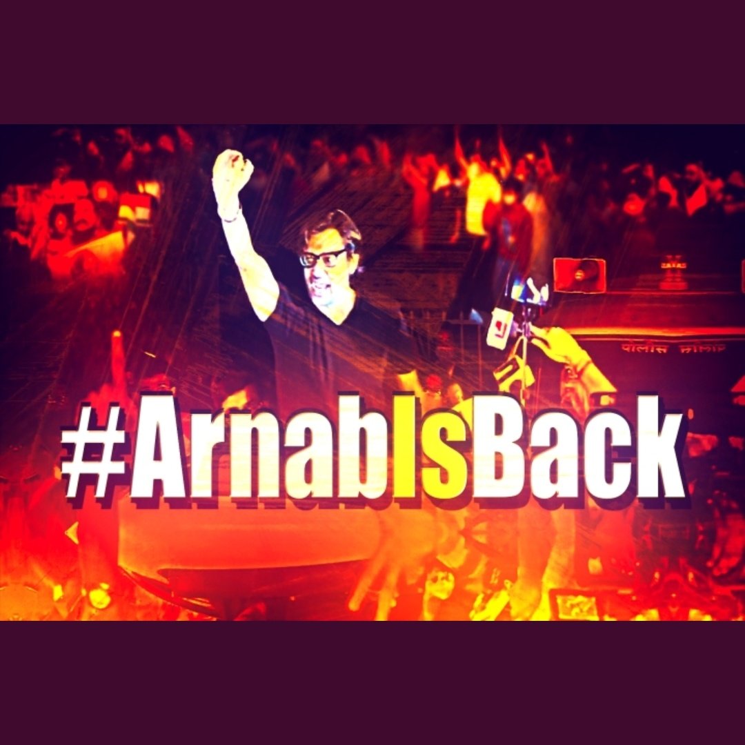 allypriya's tweet photo. Yeyyyyy #ArnabIsBack https://t.co/8Q67AKJvH7