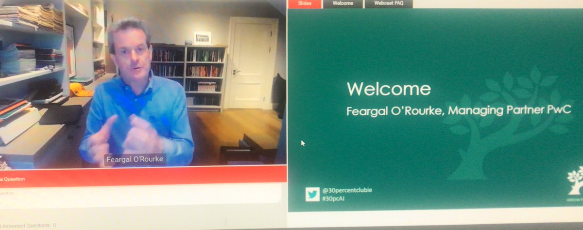 Katie_Crimmins's tweet photo. Fantastic to see @30percentclubIE rolling out valuable events even in these difficult times. Today’s event particularly topical, looking at creating the link between diversity and AI. @RachHBW and @FeargalORourke open today’s meeting #30pcAI https://t.co/wHFqBRA6D1