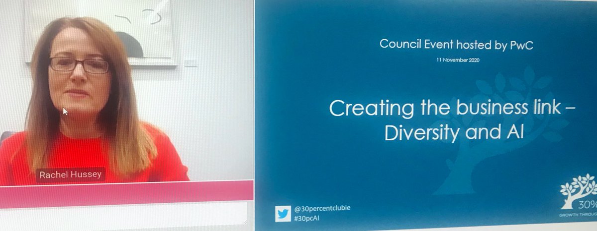 Katie_Crimmins's tweet photo. Fantastic to see @30percentclubIE rolling out valuable events even in these difficult times. Today’s event particularly topical, looking at creating the link between diversity and AI. @RachHBW and @FeargalORourke open today’s meeting #30pcAI https://t.co/wHFqBRA6D1