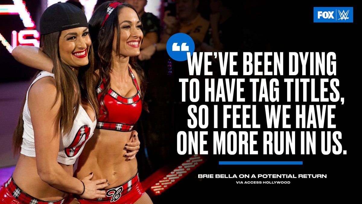 Would you like to see the @BellaTwins return and go after the @WWE Women's Tag Team Titles? https://t.co/C9FSPZZ6vg