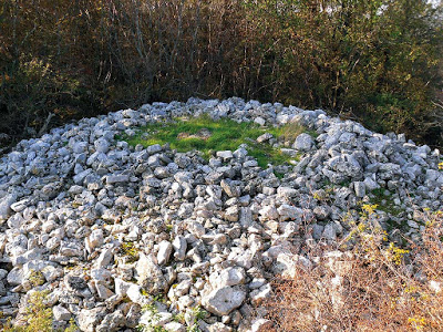 Montenegro and Hecegovina are full of toponyms "Gomila" meaning pile of stone, earth, tumulus. Several hill tops are also called "Gomila". What is interesting is that a lot of conical hills in Montenegro and Hercegovina have stone cairns built on top of them. Like this one...