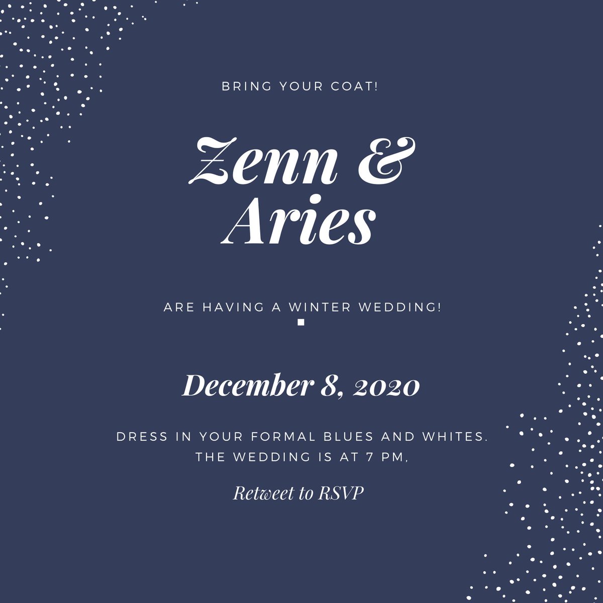 asthropille's tweet photo. ⠀ 
⠀ ⠀ ⠀⠀ ⠀ You are invited!
⠀
⠀⠀ ⠀ ⠀⠀    Aries &amp; Zenn
⠀ ⠀ Tuesday, December 8th 2020
⠀ https://t.co/9ZF0BeSMIL