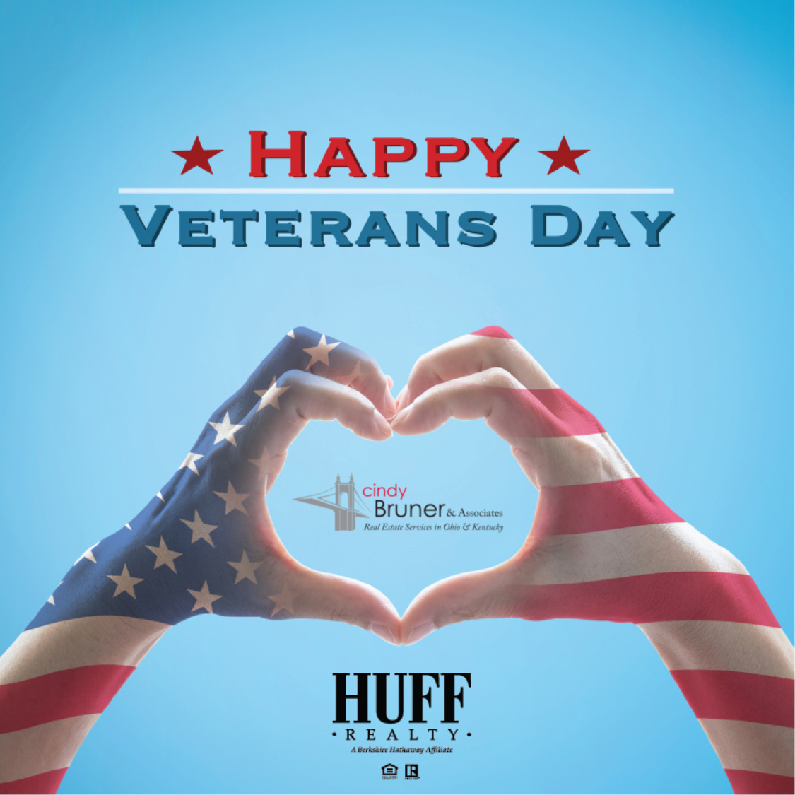 CindySellsCincy's tweet photo. My team &amp; I thank our veterans of all branches in the military for your service to our country. And, we salute those who have lost their lives fighting for our country's freedom. You will never be forgotten! #VeteransDay #Honorourveterans #CindyBrunerAndAssociates #HuffRealty https://t.co/pPFy21XqIY