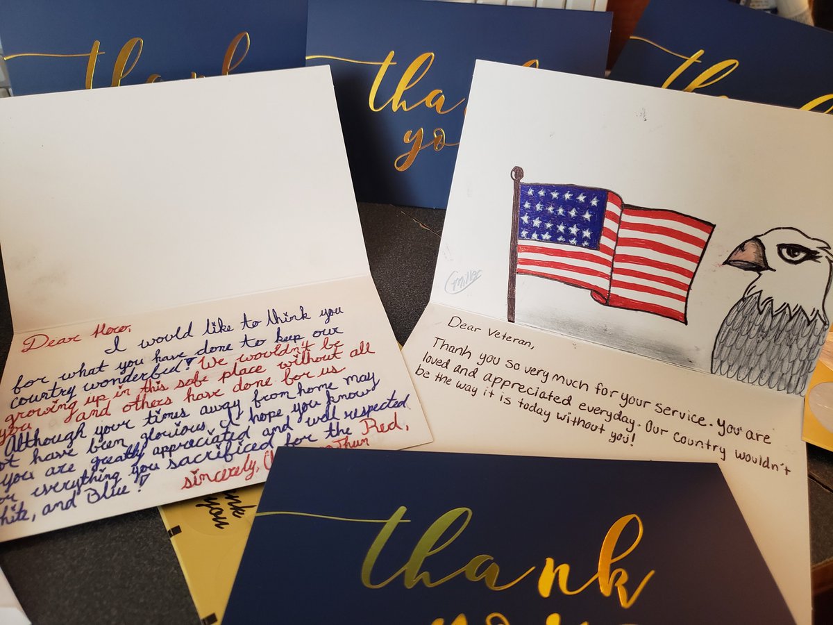 HeatherlyBlack's tweet photo. Daily writing idea from my wonderful co-teacher, Deanna Phillips: thank-you notes for veterans. ❤️ https://t.co/nD9ykmsz6r
