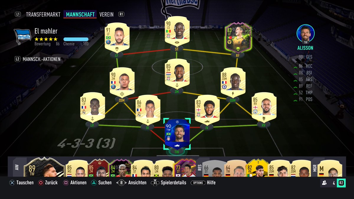 Ninjakarpfen's tweet photo. Moin das mein Team. Ingame 4231. Walker,Ederson IF,Stegen Untrade.Budget 1,6 Mio Dankee :) #SheeshTeam  #PS4share https://t.co/TnMSmsxBdl