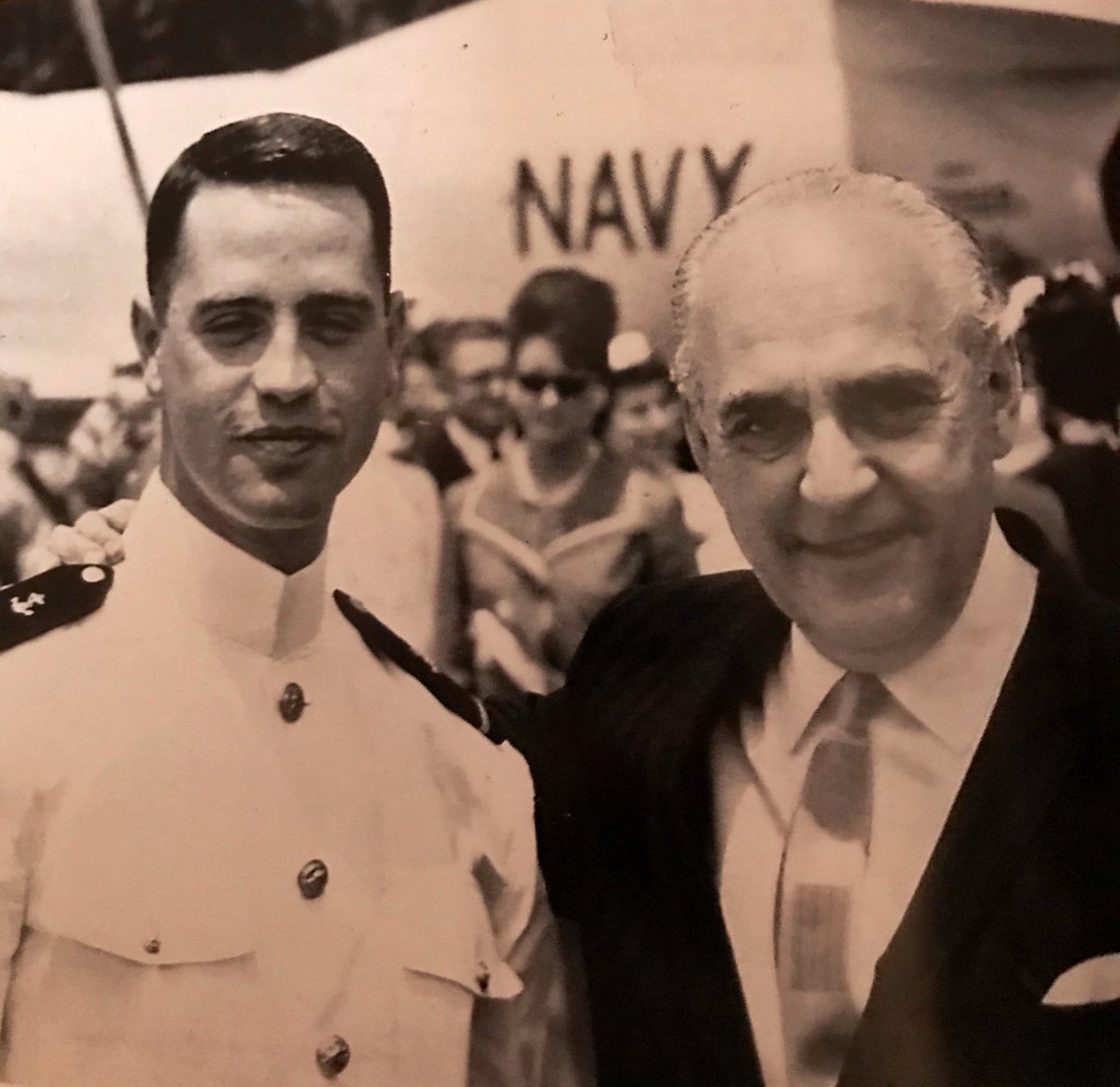 SamTimberg's tweet photo. Happy Veterans Day to my Dad and all service members. Here is a pic of my Dad with his Dad (whom I am named after) days before he graduated from the Naval Academy and commissioned into the US Marine Corps before serving in Vietnam. Thank you for your service. #VeteransDay2020 https://t.co/sLGyd9LLLY