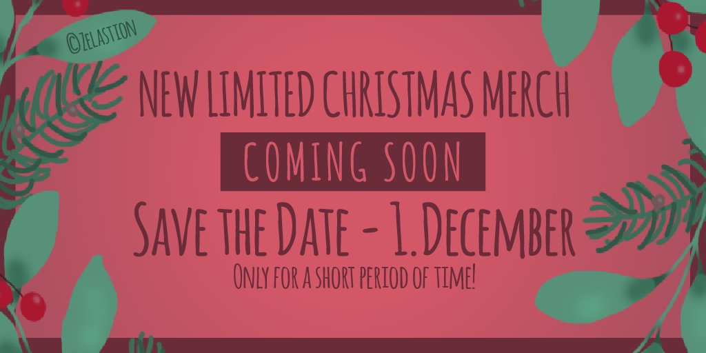 Zelastion's tweet photo. Im Dezember gibt es neues zeitlich limitiertes Merch für euch!
Ab dem 1. Dezember könnt ihr es im #Streamgetiere-Shop erwerben!
✨Stay Tuned ✨
#merchandise #twitchtv https://t.co/stikjhGGBV