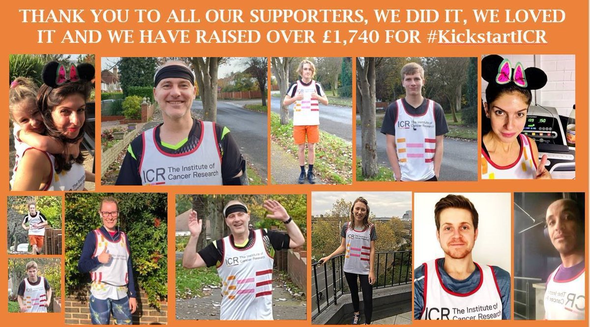 ICR_London's tweet photo. Congratulations to a team of our researchers who completed a virtual 15k run this weekend, smashing their target to raise almost Β£2,000 to kick-start our cancer research ππ
#KickstartICR https://t.co/LYLIAVATtH