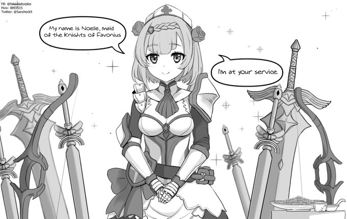 > Random Genshin comic based on Klee banner.

A friend of mine was complaining about not getting anything new other than Maid dupes. I say she's good though! 