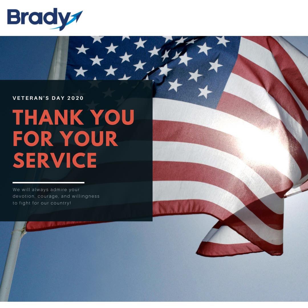 BradyIndustries's tweet photo. Brady honors our military veterans – thank you for your courage and valor. We salute you! 🇺🇸❤️🤍💙
#TeamBrady #HonestlyBetter #VeteransDay https://t.co/flr9UFU6NL