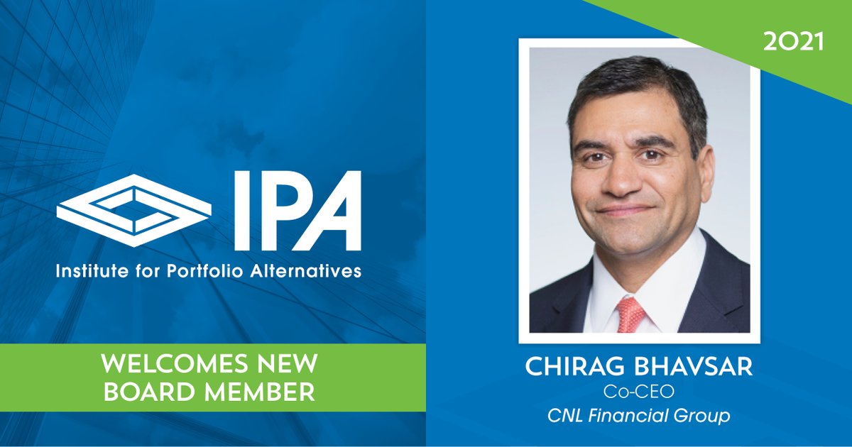 portfolioalts's tweet photo. Congratulations, Chirag Bhavsar, Co-CEO, @CNLBiz, on being elected to the IPA Board of Directors for 2021! https://t.co/ql2XYyQagZ
