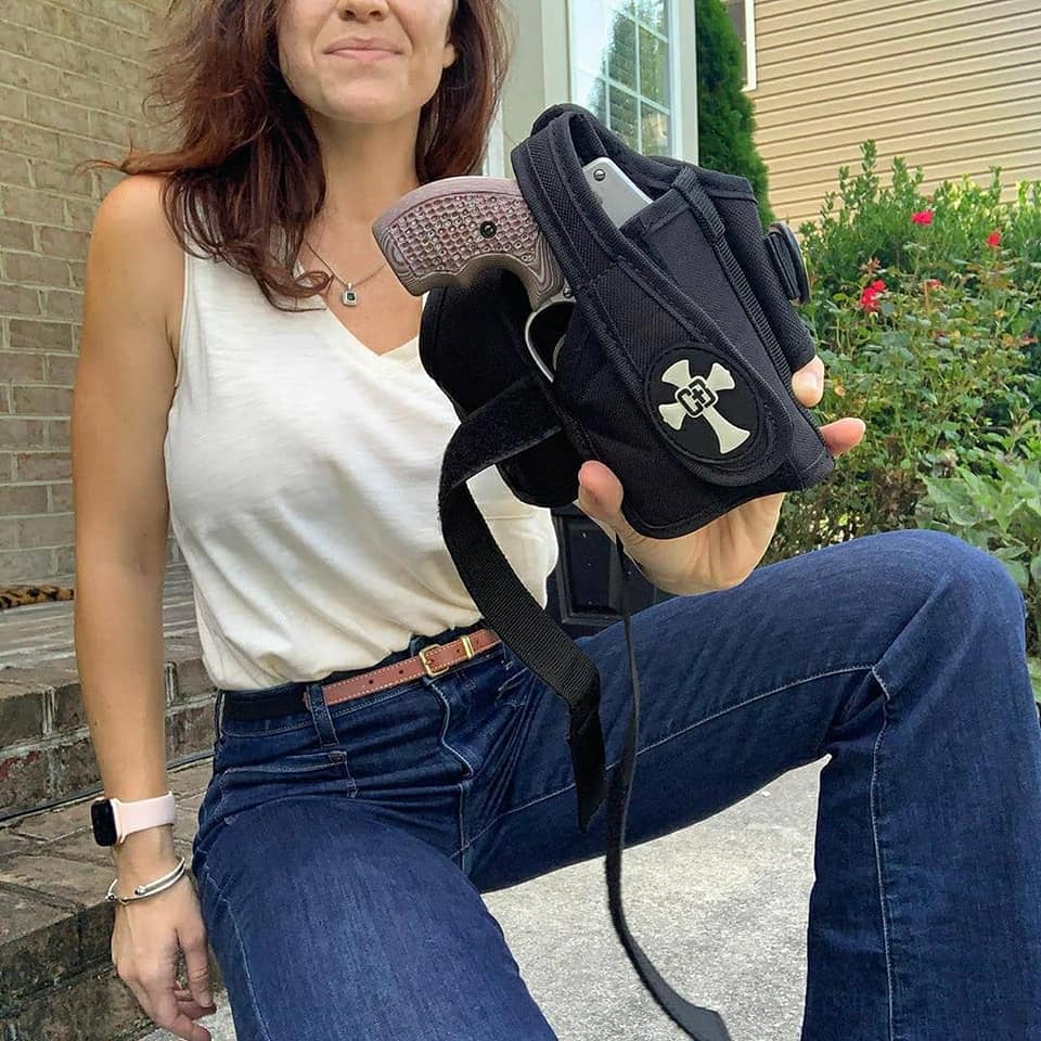 "Ladies, ankle holsters aren’t just for men but what they are is the P E R F E C T reason to buy a pair of flared jeans! The bell bottom/flared and wide leg trousers trend is back and I’m fully embracing it! Personally, I find myself using ankle holsters for my B.U.G!