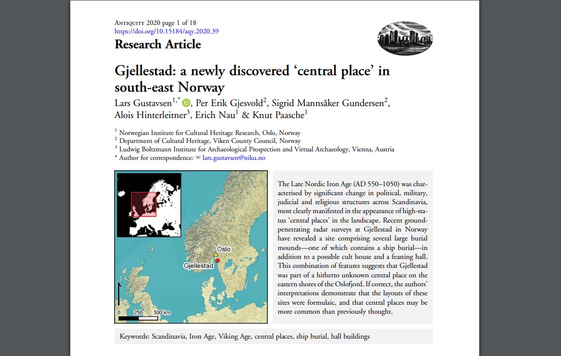 Whilst we have to wait for the results of the excavation of the ship, you can read the research into the GPR data :Gustavsen et al. 'Gjellestad: a newly discovered ‘central place’ in south-east Norway'  https://doi.org/10.15184/aqy.2020.39