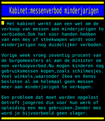 Messenverbod voor minderjarigen