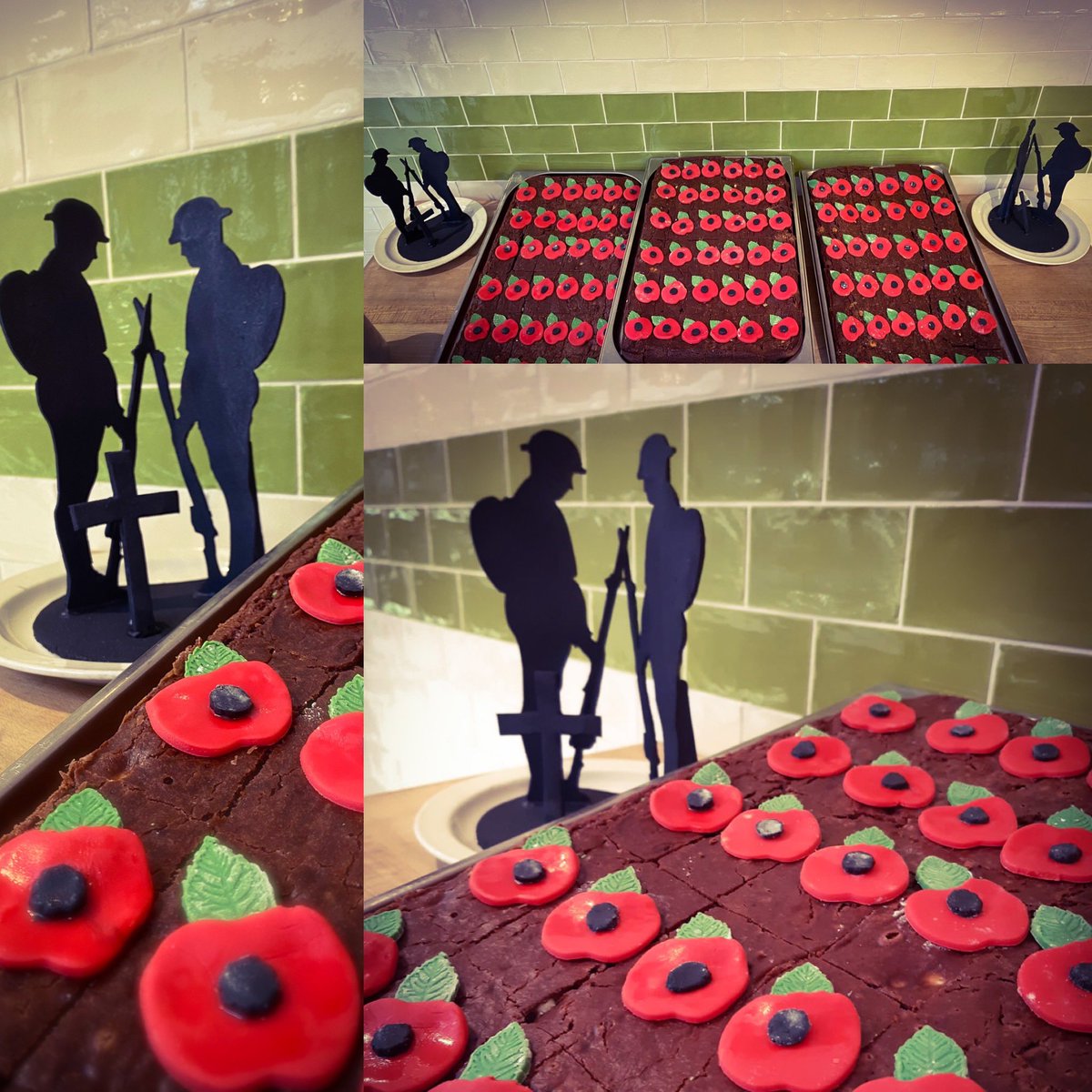 royalhospitals1's tweet photo. “When you go home, tell them of us and say, for their tomorrow we have our today”. Today we remembered with chocolate poppy brownies and sugar work soldiers #RememberanceDay2020 #WeWillRememberThem #rhskitchen https://t.co/5RVoHSkZsl