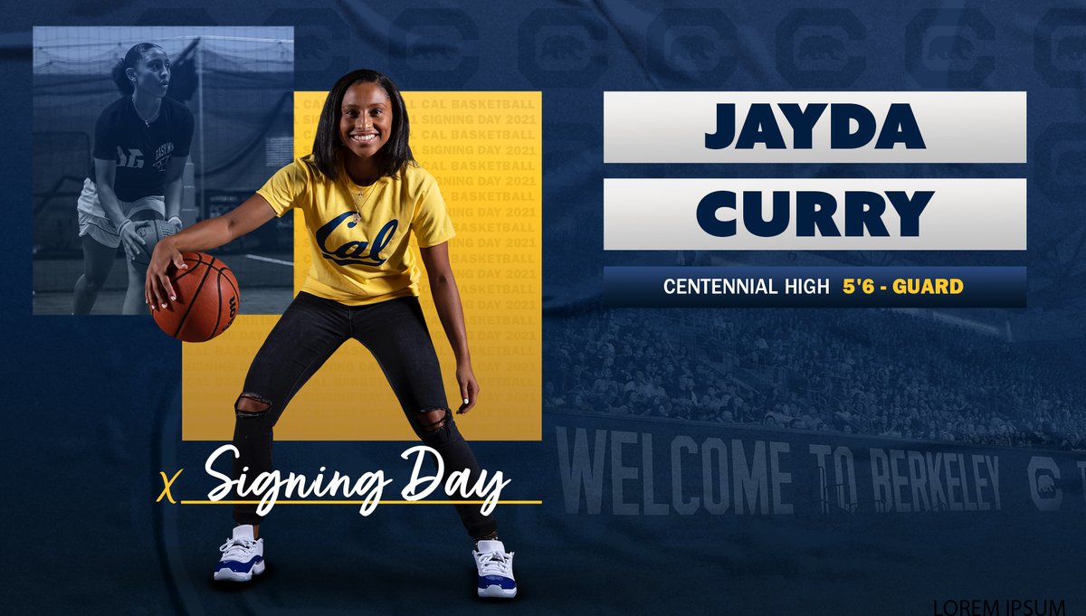 CalWBBall's tweet photo. Today is #NationalSigningDay!
With our first addition, we announce @jayda_curry.
Welcome to the #CalWBBFam!
#Willing https://t.co/CQJiITp2v0