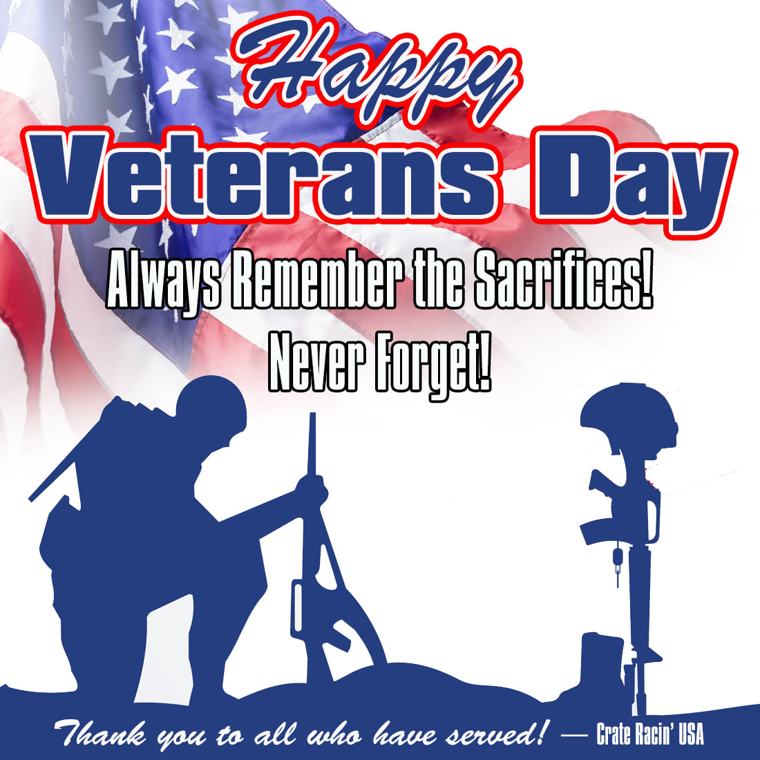 CRUSAStrtStocks's tweet photo. Happy Veterans Day from all of us at @CRUSAStrtStocks 
#NeverForget https://t.co/1zwAfST7Hd