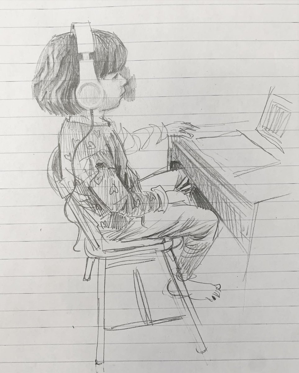 Another sketch of Juni in remote Kindergarten. 