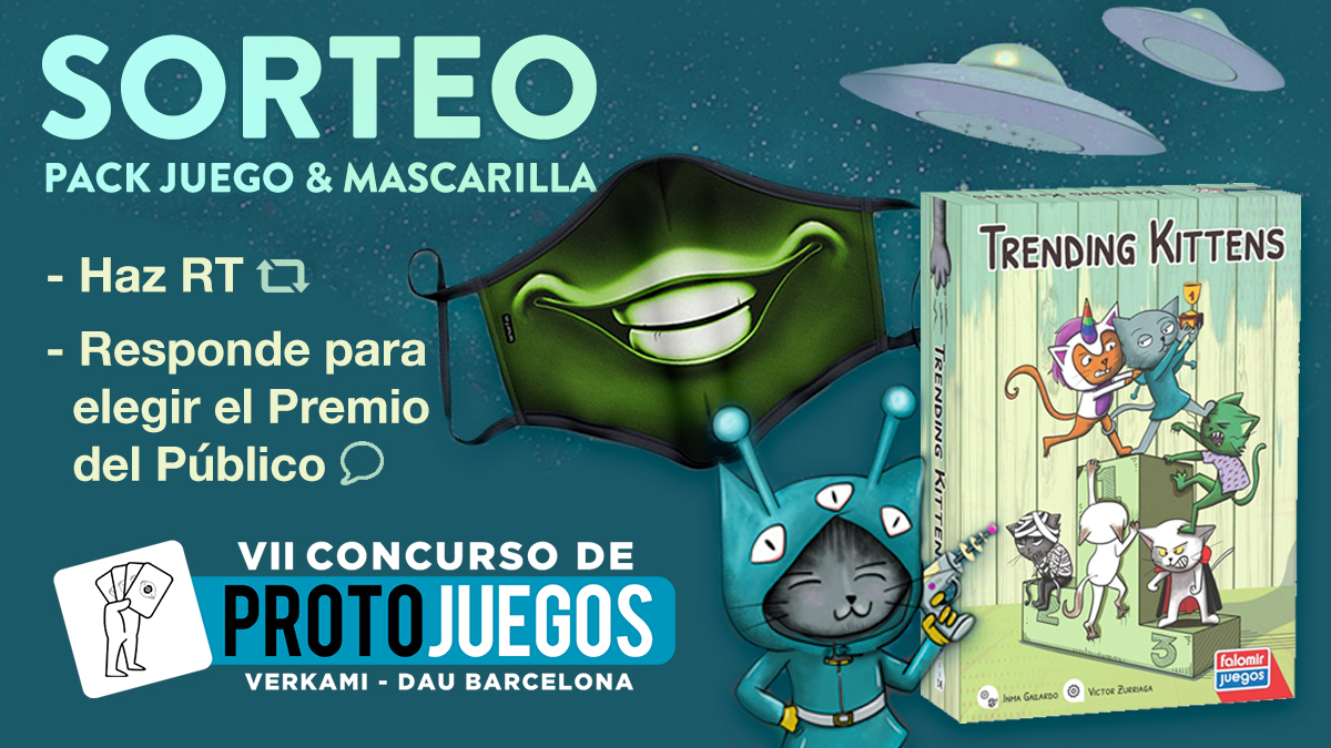 🎲😷  Sorteamos un #TrendingKittens, ganador del Concurso de Protos 2019 + 2 mascarillas #Alien de sanserif.es/shop

1. Haz RT
2. Responde a qué proto darías el Premio del Público de entre los 20 finalistas del 7º Concurso Verkami @DAUBarcelona 👉 vkm.is/PremiodelPubli…