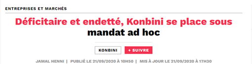Déficitaire et endetté, Konbini se place sous mandat ad hoc. Cette annonce a été faite le 20 septembre dernier, juste après la rentrée scolaire. Mais qu’est-ce que cela signifie ? Explication à partir de l’article de Capital (lien à la fin du thread)