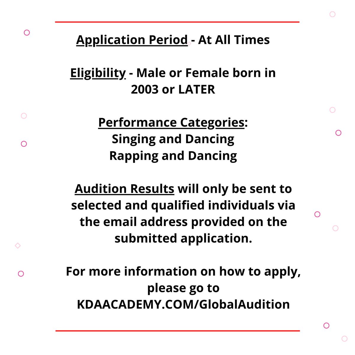 KDA_kr's tweet photo. Ever wanted to become an Idol? Now’s your chance!
Our KDA Global Audition, you allow you to apply to many K-Pop Companies (Big companies included, however company names will remain undisclosed) 
#kda #kpop #kpopidol #korea #idol #auditions #kdaglobalaudition #globalaudition https://t.co/N5rzVPNJAA