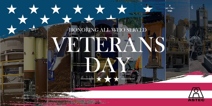 Today, we thank and celebrate those who have served our country. #VeteransDay #Astec #OneAstec