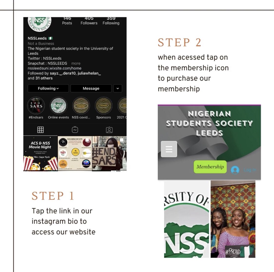 NSSLeeds's tweet photo. It’s that time of the day💃🏾💃🏾. Purchase your NSS memebers hip now and have full access to all our discounts. 🇳🇬 https://t.co/WetxudUrcM