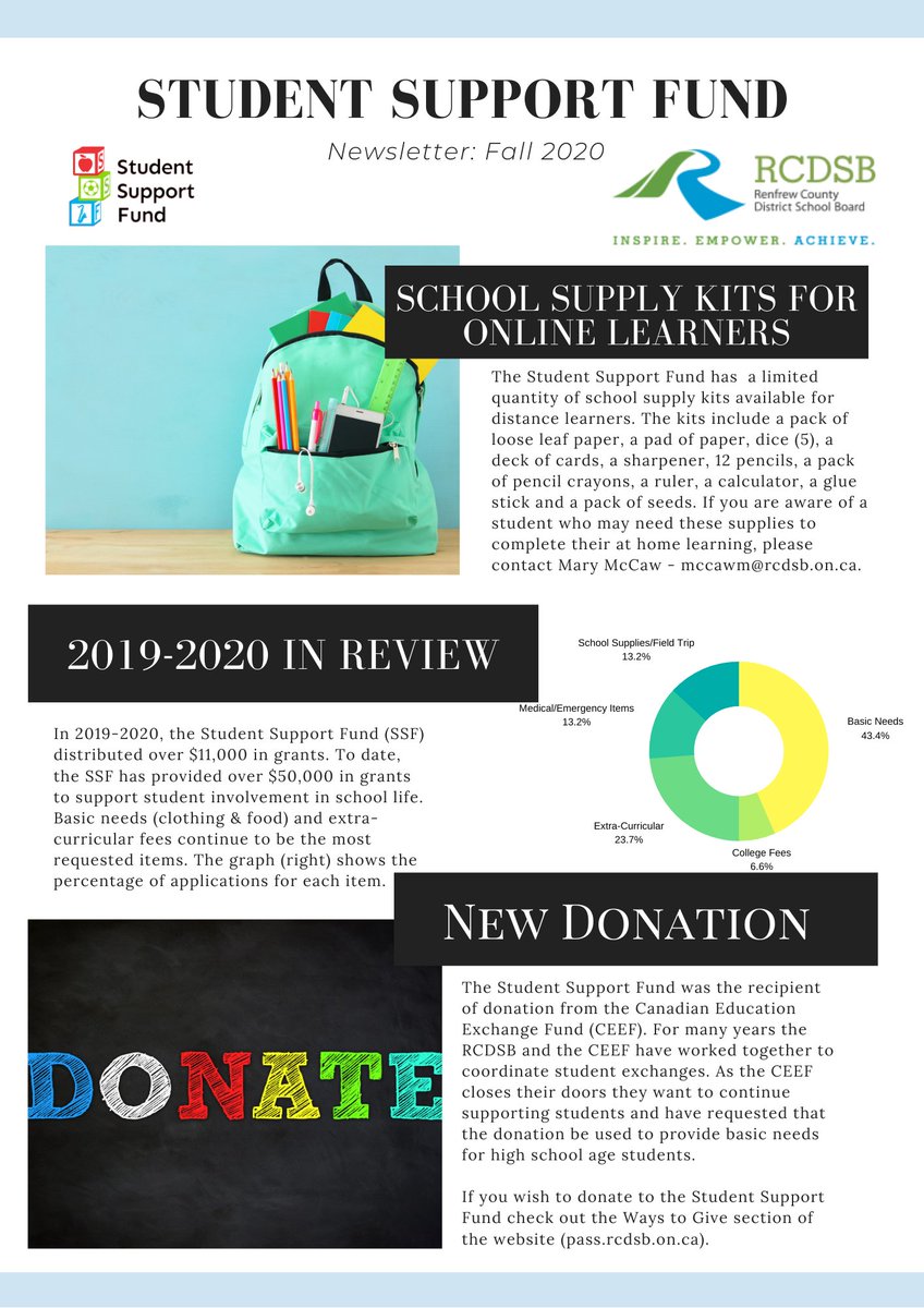 A quick update on the Student Support Fund.