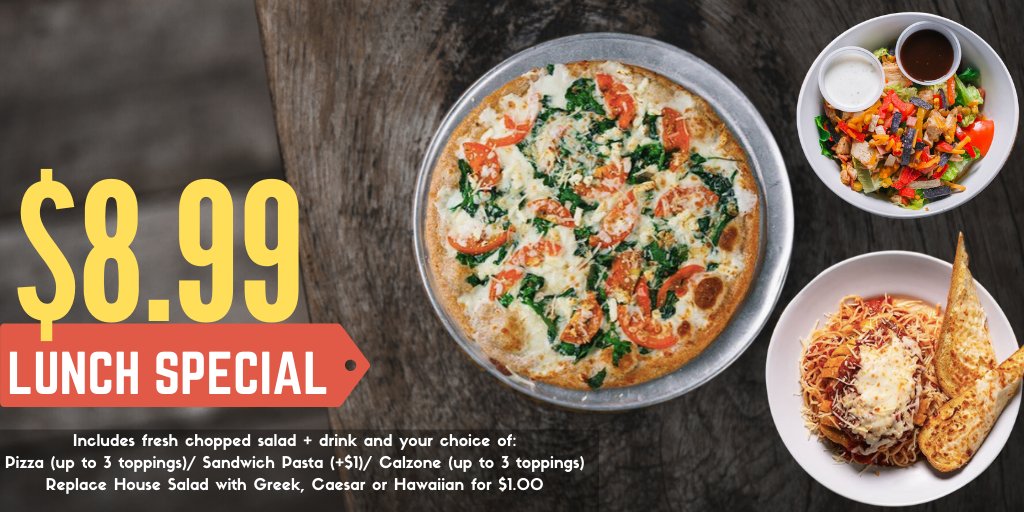 Mogiosredoak's tweet photo. Try our lunch specials only at $8.99!
Order Up: https://t.co/ee2LMHffvh
or call us for your curbside pick up at 469-552-6888.
.
.
#redoak #texas #weekend #palios https://t.co/vtFQZw7tVO
