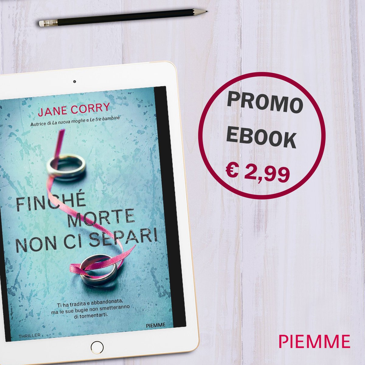 edizpiemme's tweet photo. Ci sono tradimenti che continuano anche dopo la morte.
Ci sono promesse infrante che spezzano il cuore. Solo per oggi "Finché morte non ci separi" di @JaneCorryAuthor lo trovi in ebook a 2,99 €: https://t.co/3I4y26xshv
#FinchéMorteNonCiSepari #JaneCorry https://t.co/uS4JMZj6GS