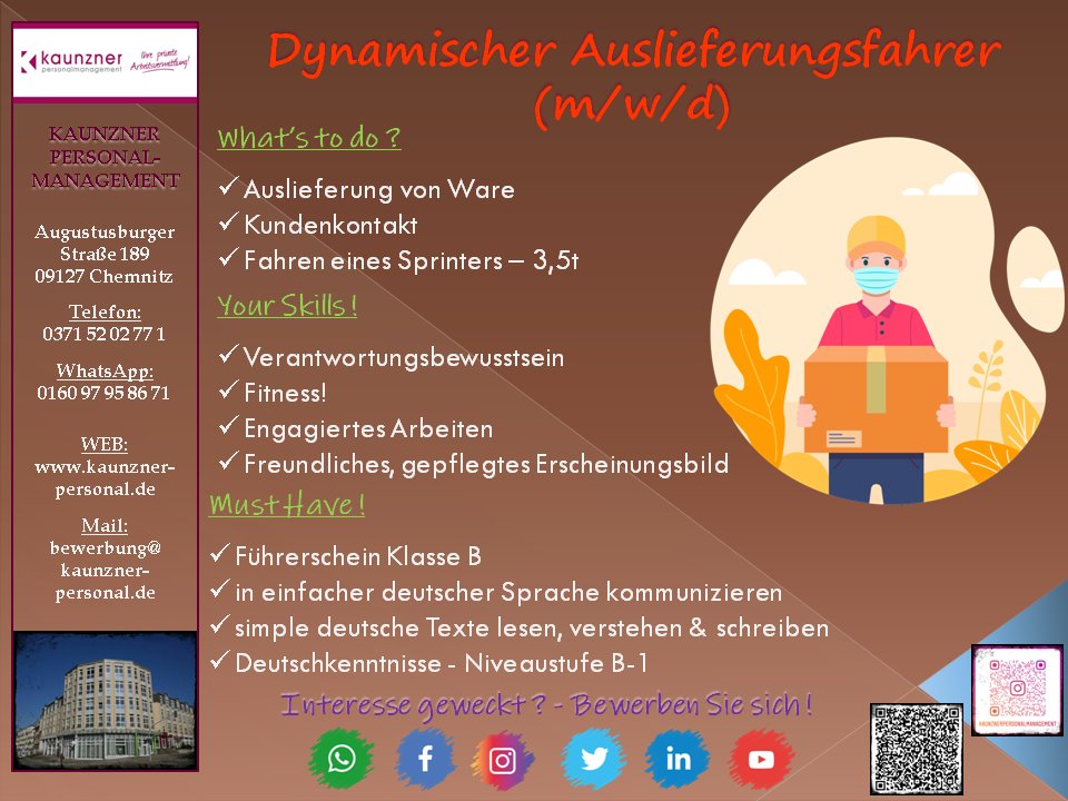 Kaunzner Personalmanagement Arbeitsvermittlung Aktuell Mehrere Fahrer Gesucht Jeweils Fur Den Standort Oberlichtenau Schkeuditz Dresden Gera